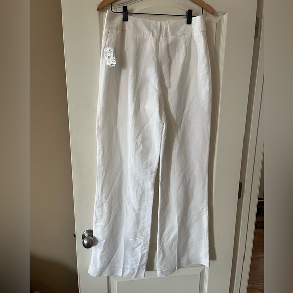 NEW! East 5th Rich White Linen Rayon Lined Trouser Pant Women’s size 8 - Picture 6 of 14